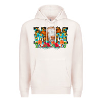 Pale Pink Mom Cow Flowers Premium Hoodie - CowCowDesign