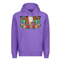 Purple Mom Cow Flowers Premium Hoodie - CowCowDesign