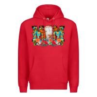 Red Mom Cow Flowers Premium Hoodie - CowCowDesign