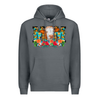 Rock Mom Cow Flowers Premium Hoodie - CowCowDesign