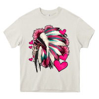 Indian Headdress With Hearts Valentine's Day Heavy Core Tee | Teevron