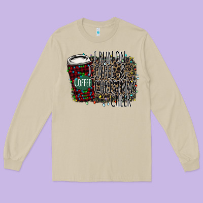 I Run On Coffee And Christmas Cheer Long Sleeve Tee Designed By Bettercallsaul
