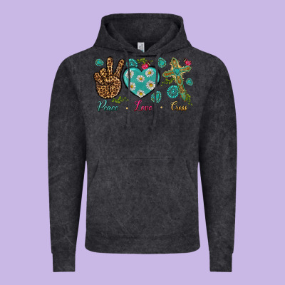 Peace Love Cross Vintage Hoodie Designed By Bundleandbundleshop
