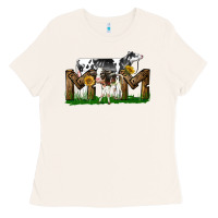 Bone Western Holstein Cow And Baby Cow Mom Ladies Tee - LillyAllenDesigns