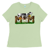 Western Holstein Cow And Baby Cow Mom Ladies Tee | Teevron