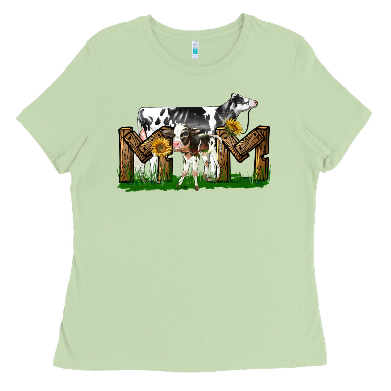 Western Holstein Cow And Baby Cow Mom Ladies Tee by LillyAllenDesigns | Teevron