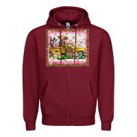 Burgundy Easter Day with farm animals tumbler Zipper Hoodie - HowdyJamesFarm