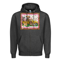 Charcoal Heather Easter Day with farm animals tumbler Zipper Hoodie - HowdyJamesFarm