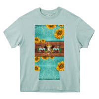Arona mom hereford cattle sunflowers on tooled leather slim can cooler Heavy Core Tee - BarkalooDesign