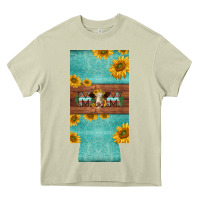 Mossy mom hereford cattle sunflowers on tooled leather slim can cooler Heavy Core Tee - BarkalooDesign