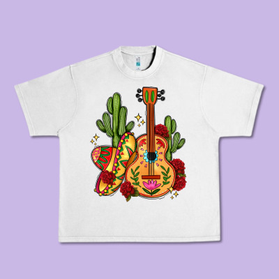 Mexican Guitar Urban Heavy Tee Designed By Lillyallendesigns