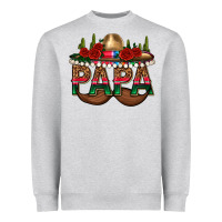 Heather Grey Papa Heavyweight Sweatshirt - texasbilliewilder