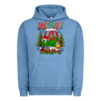 Pigment Pebble Blue merry christmas car Urban Hoodie - CowhideDigitalArt