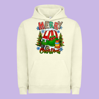 Merry Christmas Car Urban Hoodie Designed By Cowhidedigitalart