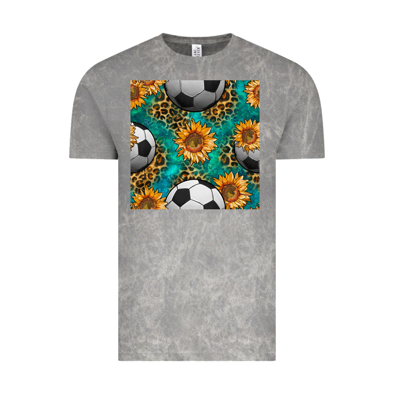Soccer Balls And Sunflowers With Leopard And Gemstone Seamless Pattern Vintage Tee by BundleAndBundleShop | Teevron