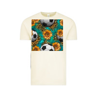 Vintage Arctic soccer balls and sunflowers with leopard and gemstone seamless pattern Vintage Tee - BundleAndBundleShop