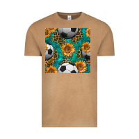 Vintage Camel soccer balls and sunflowers with leopard and gemstone seamless pattern Vintage Tee - BundleAndBundleShop