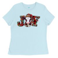 Baby Blue joy baby cow christmas Ladies Tee - Jasminsmagicworld