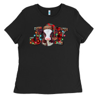 Black joy baby cow christmas Ladies Tee - Jasminsmagicworld