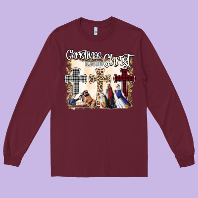 Christmas Begins With Christ Long Sleeve Tee Designed By Bettercallsaul