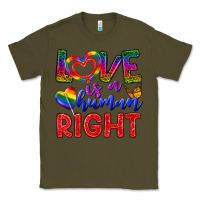Army Green Love İs a Human Right Classic Tee - BundleAndBundleShop