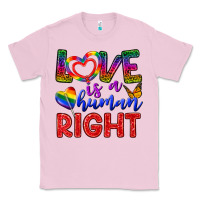 Bubblegum Pink Love İs a Human Right Classic Tee - BundleAndBundleShop