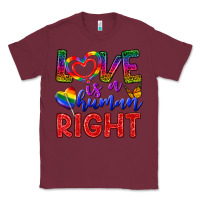 Burgundy Love İs a Human Right Classic Tee - BundleAndBundleShop