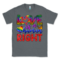 Charcoal Heather Love İs a Human Right Classic Tee - BundleAndBundleShop