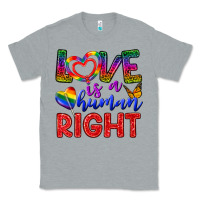 Heather Grey Love İs a Human Right Classic Tee - BundleAndBundleShop