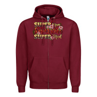 Burgundy Super mom super wife super tired Zipper Hoodie - CowGirlArtShop