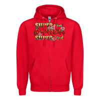 Red Super mom super wife super tired Zipper Hoodie - CowGirlArtShop