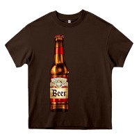 Chocolate Brown red beer bottle Heavy Core Tee - AdoDesignShop