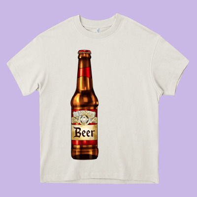 Red Beer Bottle Heavy Core Tee Designed By Adodesignshop