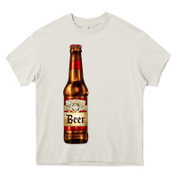 Cream red beer bottle Heavy Core Tee - AdoDesignShop