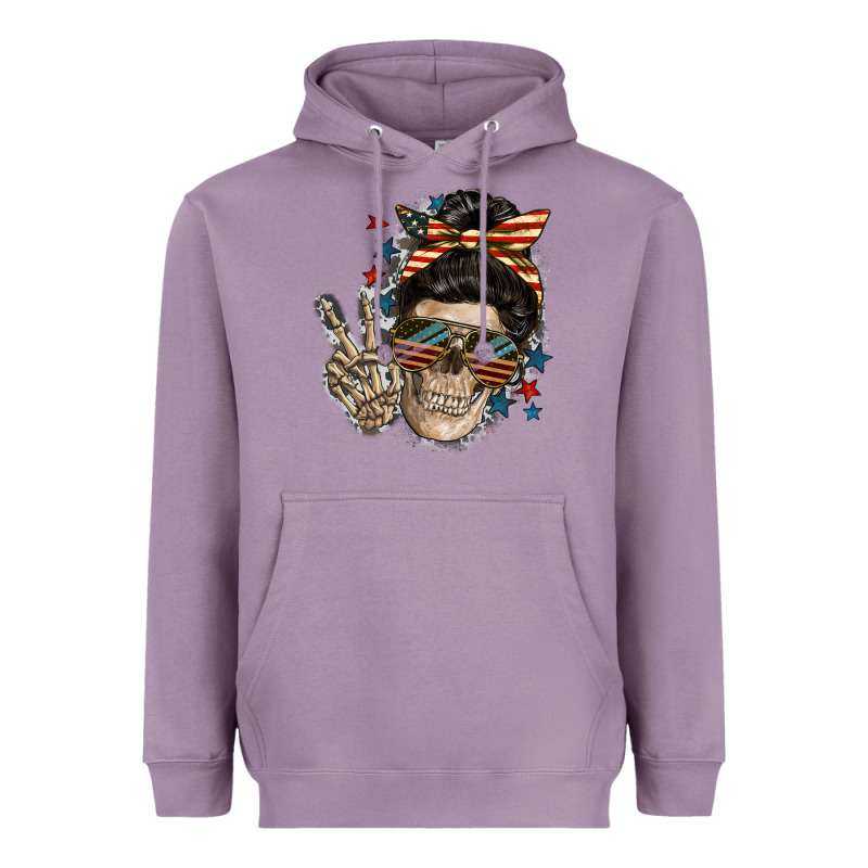 American Mother Skull Heavyweight Hoodie by FaDigitalArtStudio | Teevron