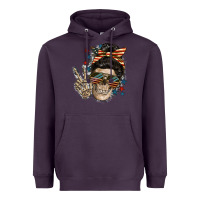 Plum American Mother skull Heavyweight Hoodie - FaDigitalArtStudio