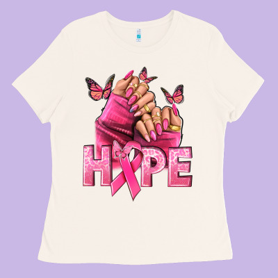 Hope Cancer Nails Ladies Tee Designed By Nancycooperartshop