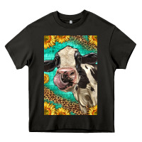 Asphalt Western Holstein Cow Heavy Core Tee - LillyAllenDesigns