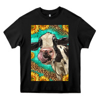 Black Western Holstein Cow Heavy Core Tee - LillyAllenDesigns
