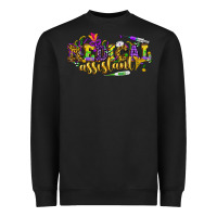 Black MA Medical Assistant Mardi Gras Heavyweight Sweatshirt - NancyCooperArtShop