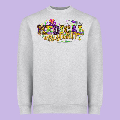 Ma Medical Assistant Mardi Gras Heavyweight Sweatshirt Designed By Nancycooperartshop