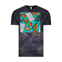 Cloud Black basketball uniform and hoop seamless pattern Vintage Tee - BundleAndBundleShop