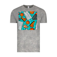 Cloud Rock basketball uniform and hoop seamless pattern Vintage Tee - BundleAndBundleShop