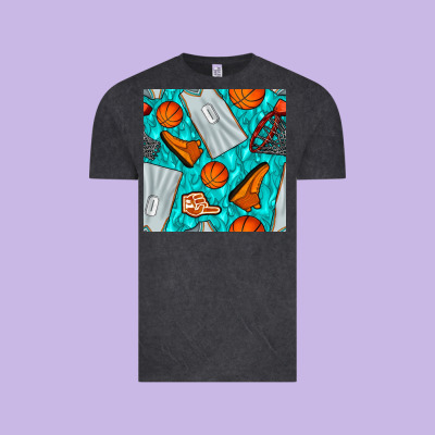 Basketball Uniform And Hoop Seamless Pattern Vintage Tee Designed By Bundleandbundleshop