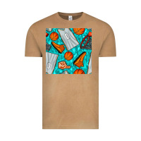Vintage Camel basketball uniform and hoop seamless pattern Vintage Tee - BundleAndBundleShop