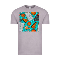 Vintage Zinc basketball uniform and hoop seamless pattern Vintage Tee - BundleAndBundleShop