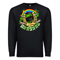 Black St. Patrick's Day Hockey Premium Sweatshirt - FaDigitalArtStudio