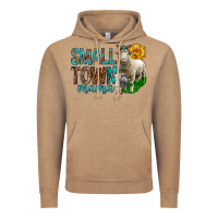 Vintage Coffee Small Town Mama With Sheeps Vintage Hoodie - BundleAndBundleShop
