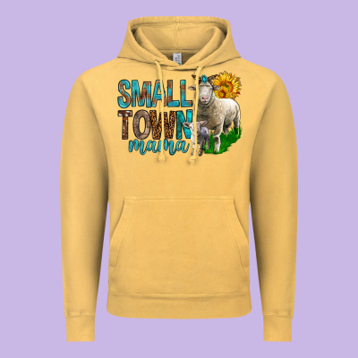 Small Town Mama With Sheeps Vintage Hoodie Designed By Bundleandbundleshop