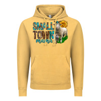 Vintage Mustard Small Town Mama With Sheeps Vintage Hoodie - BundleAndBundleShop